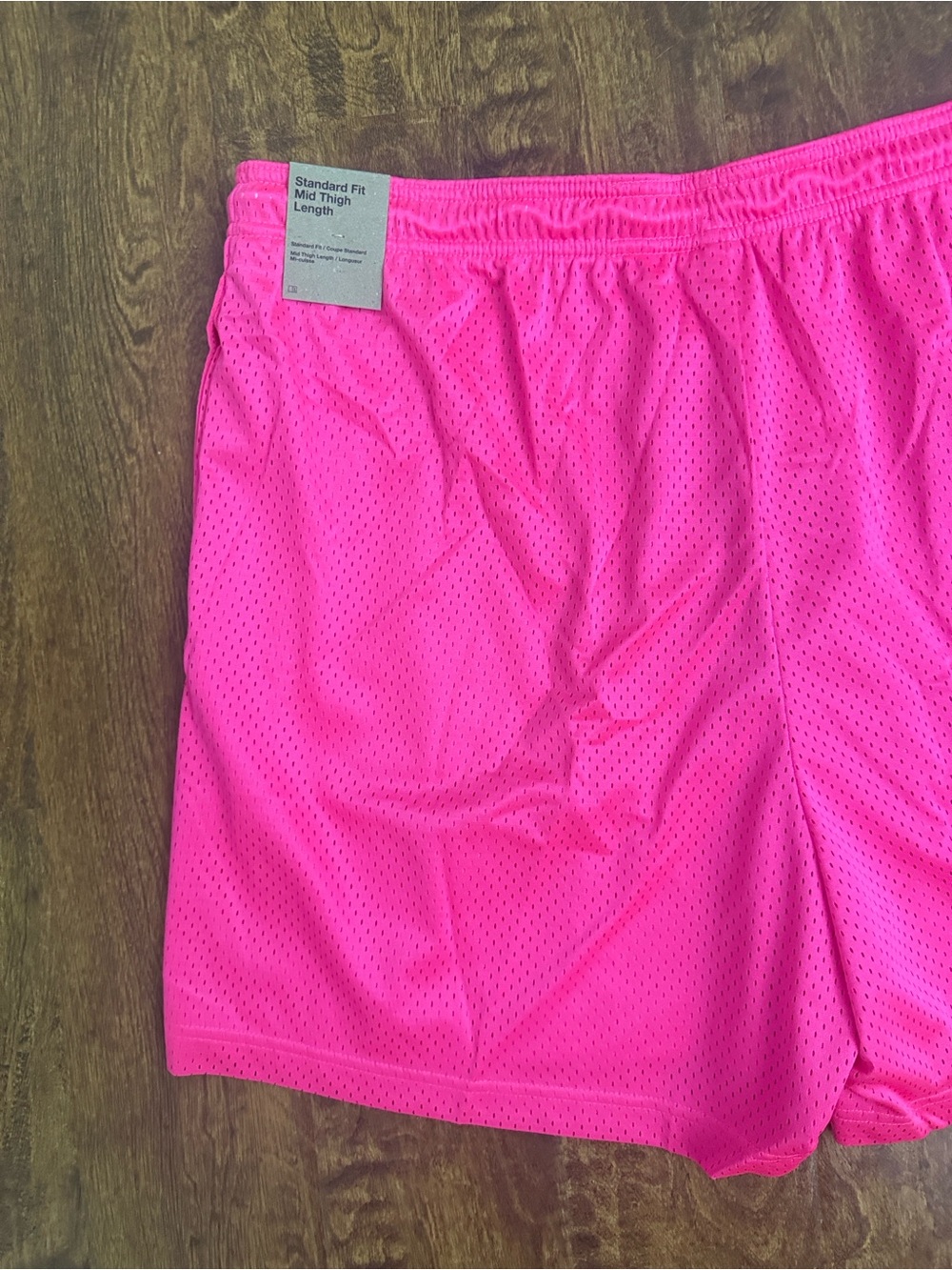 Nike Men’s Hot Pink Athletic Mesh Shorts with White Drawstring - Picture 12 of 13